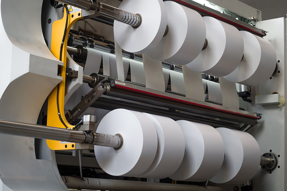 The,Process,Of,Winding,Paper,Self-adhesive,Tape,Into,Rollers,Of